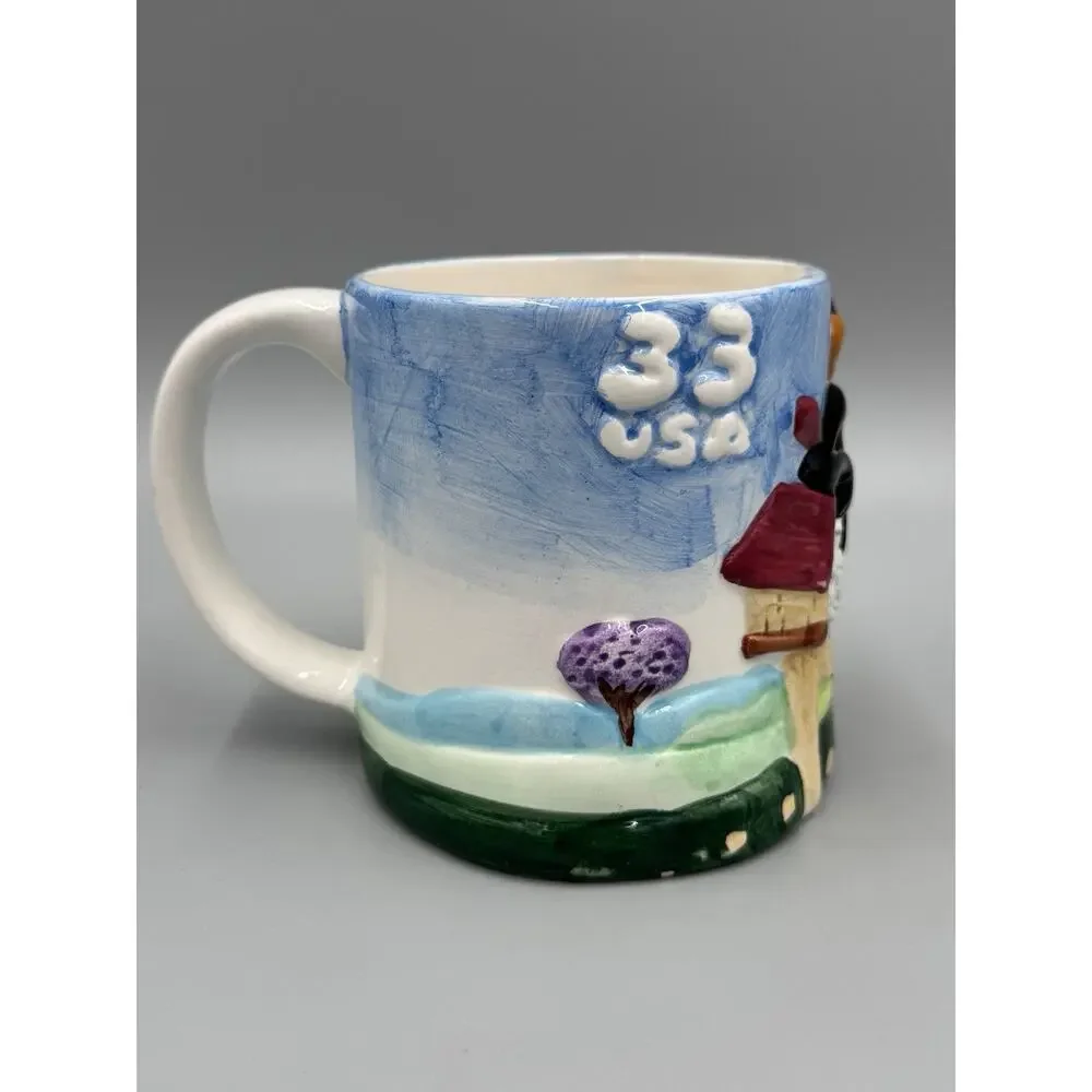 Vintage 1999 Daffy Duck 33 Stamp 3D Ceramic Mug Looney Tunes READ DETAILS